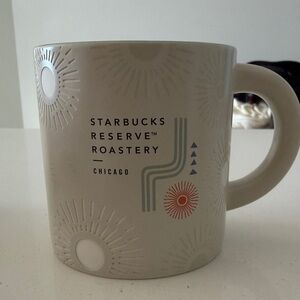 Starbucks Reserve Roastery Mug with Cream and Orange Accents